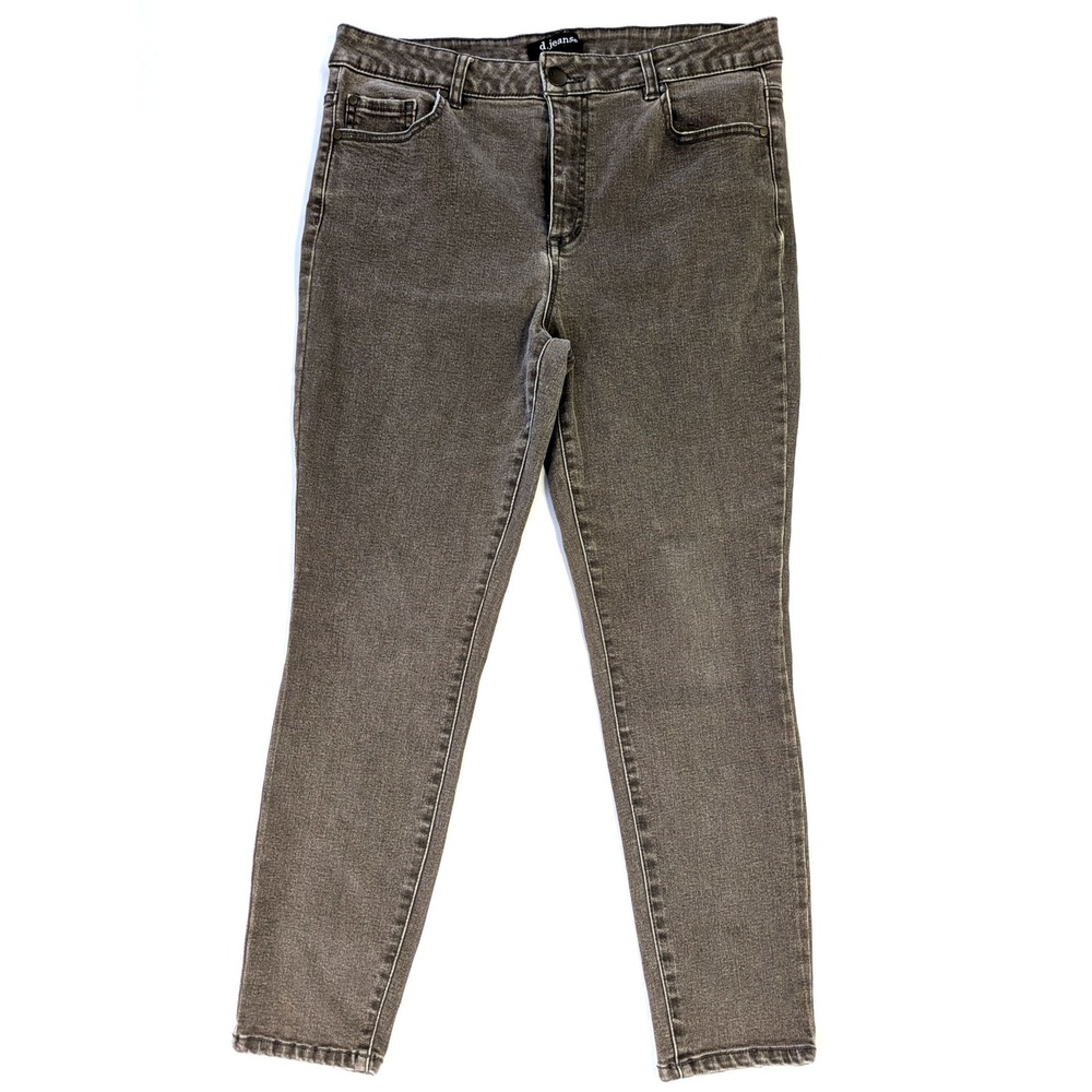 D.Jeans Womens Size 12 Gray Skinny Ankle Jeans Faded Charcoal Stretch Denim